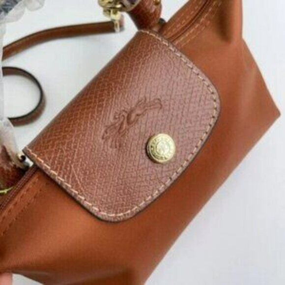 longchamp Brown Mini Bag with Gold Accents - Picture 6 of 9